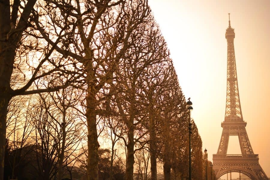 Perspective – Telling your viewers where to look is a clever way to draw them into your photograph. Using lines to point their eyes toward your subject creates a powerful photograph and one you can have fun composing with streets, bridges or as in this case, the perfectly aligned trees along the Champ de Mars leading to the Eiffel Tower.