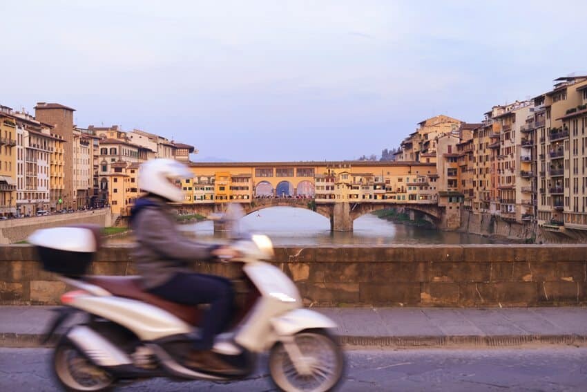 On Ponte Santa Trinita looking toward the infamous Ponte Vecchio...a great spot to sit and watch dusk appear.