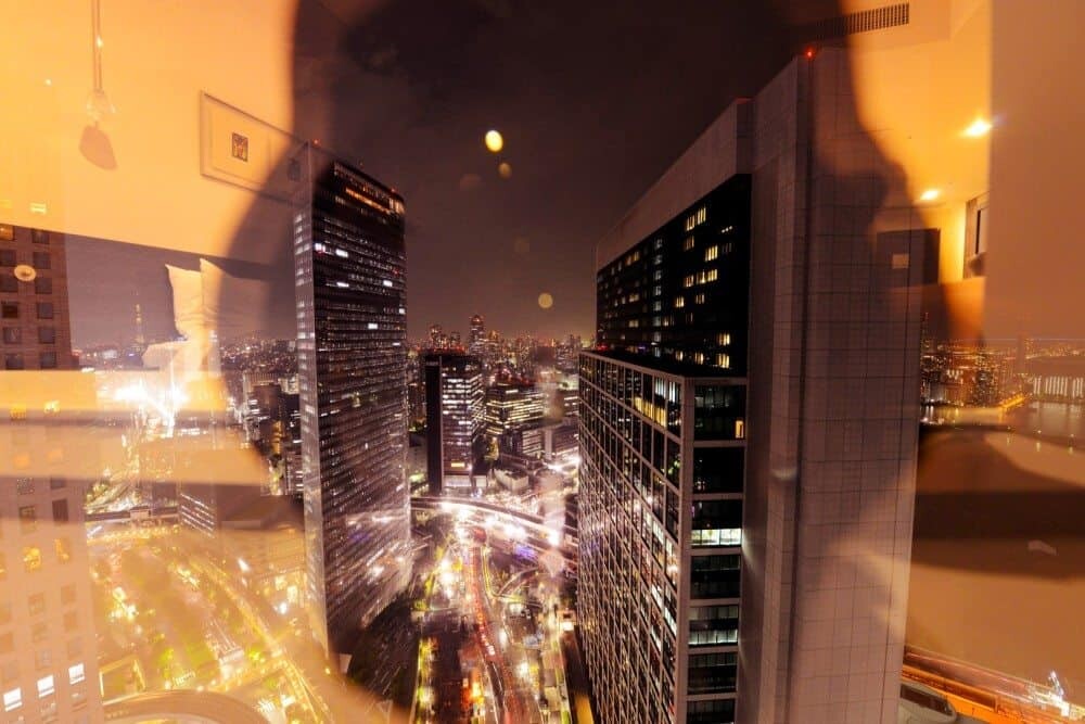 The view from my room at Park Hotel looking over the Ginza district.