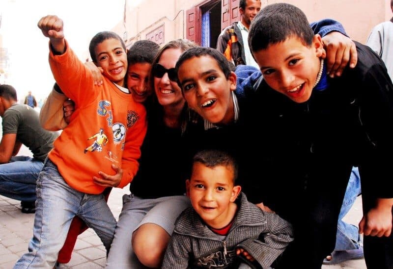 After my bike tyre popped in Marrakech, these friendly kids and I played soccer while their older brothers helped get me back on the road. So many smiles!