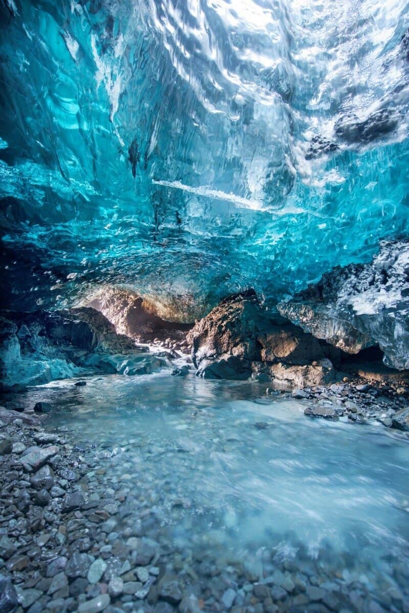 Photographing Inside Vatnajokull Waterfall Ice Cave, Iceland