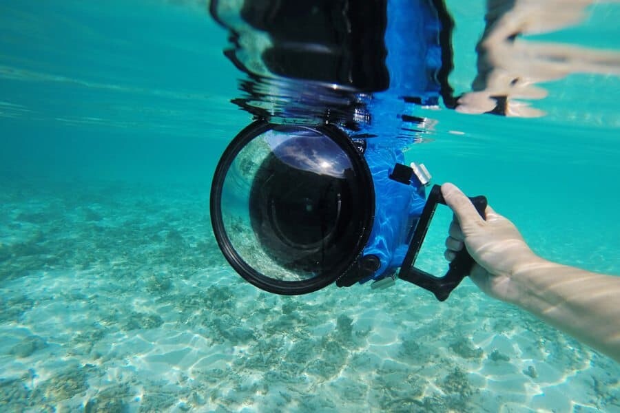 Obviously I'm not going to take a photo of my camera in water without a housing for this article...but imagine this without a waterproof case!?