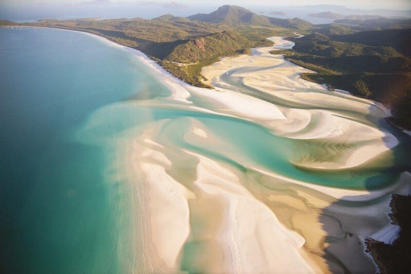 The magic of Whitehaven Beach from the air.
