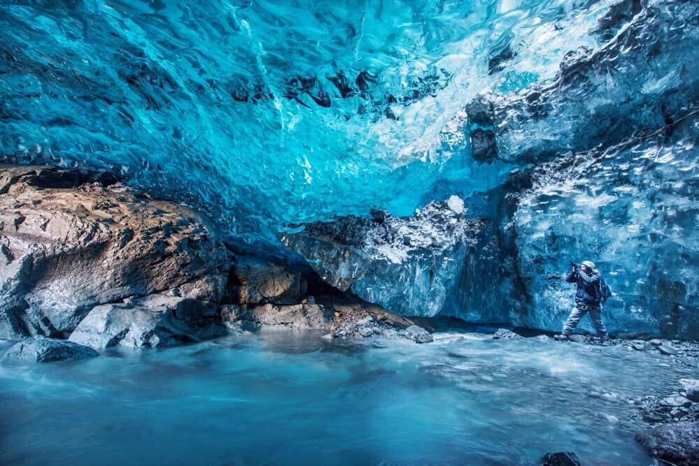 Iceland Ice Caves - Photographing Inside Vatnajokull Waterfall Ice ...