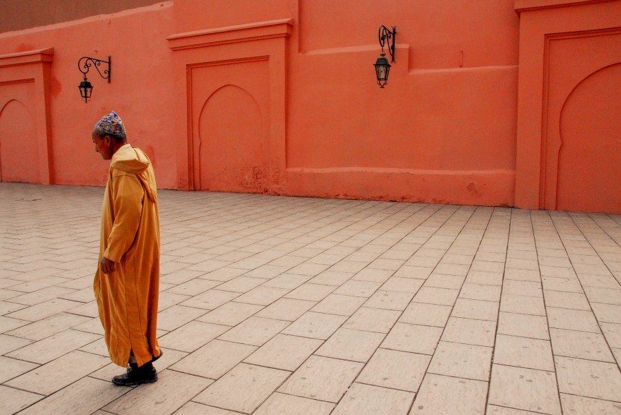 Marrakech, Morocco: Perhaps the favourite travel portrait I've taken, and also one of my first. In Marrakech the colours and culture ooze with photography possibilities. In order to remain culturally sensitive I was attempting to photograph people walking past this wall at the Koutoubia Mosque when this man walked past in his orange jalaba.