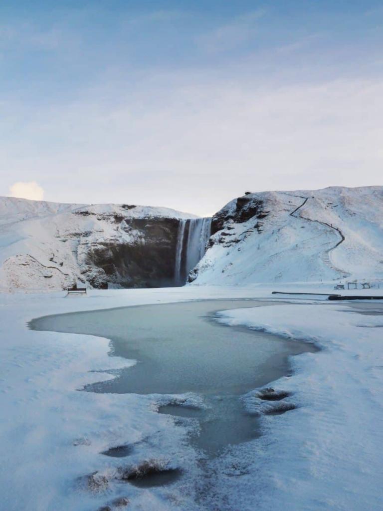 Skogafoss Waterfall in winter, Iceland travel by The Wandering Lens