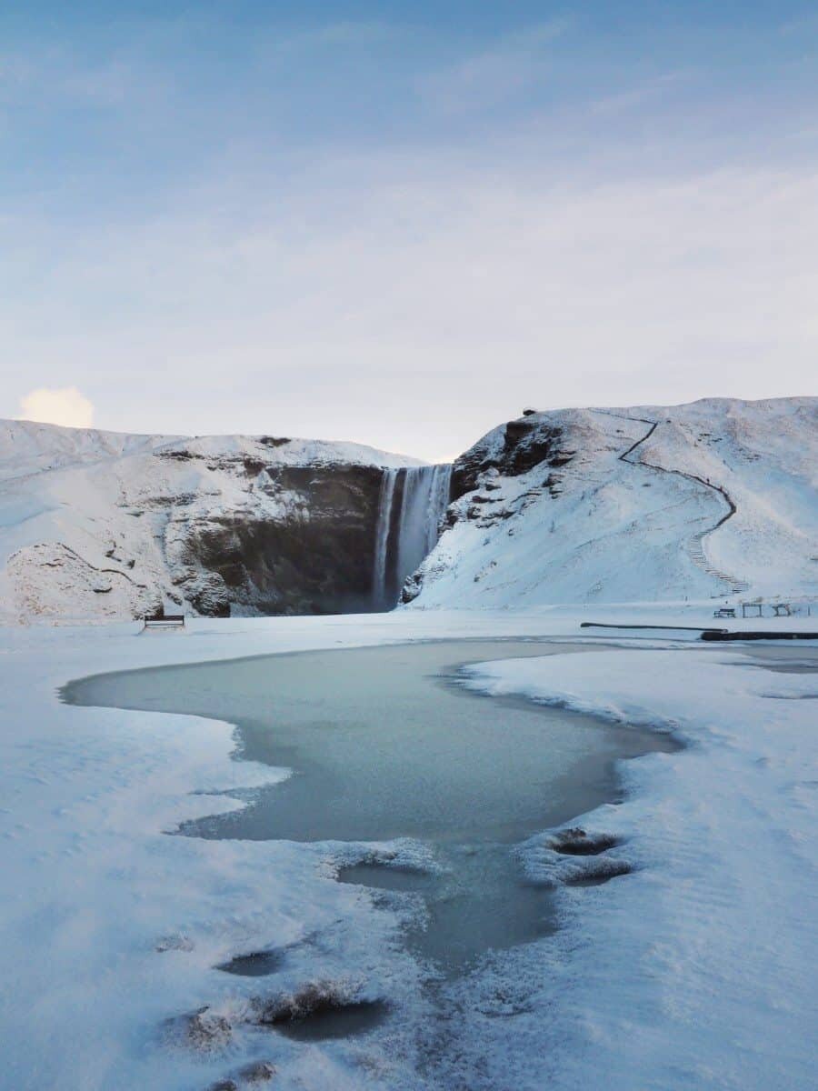 Skogafoss Waterfall in winter, Iceland travel by The Wandering Lens