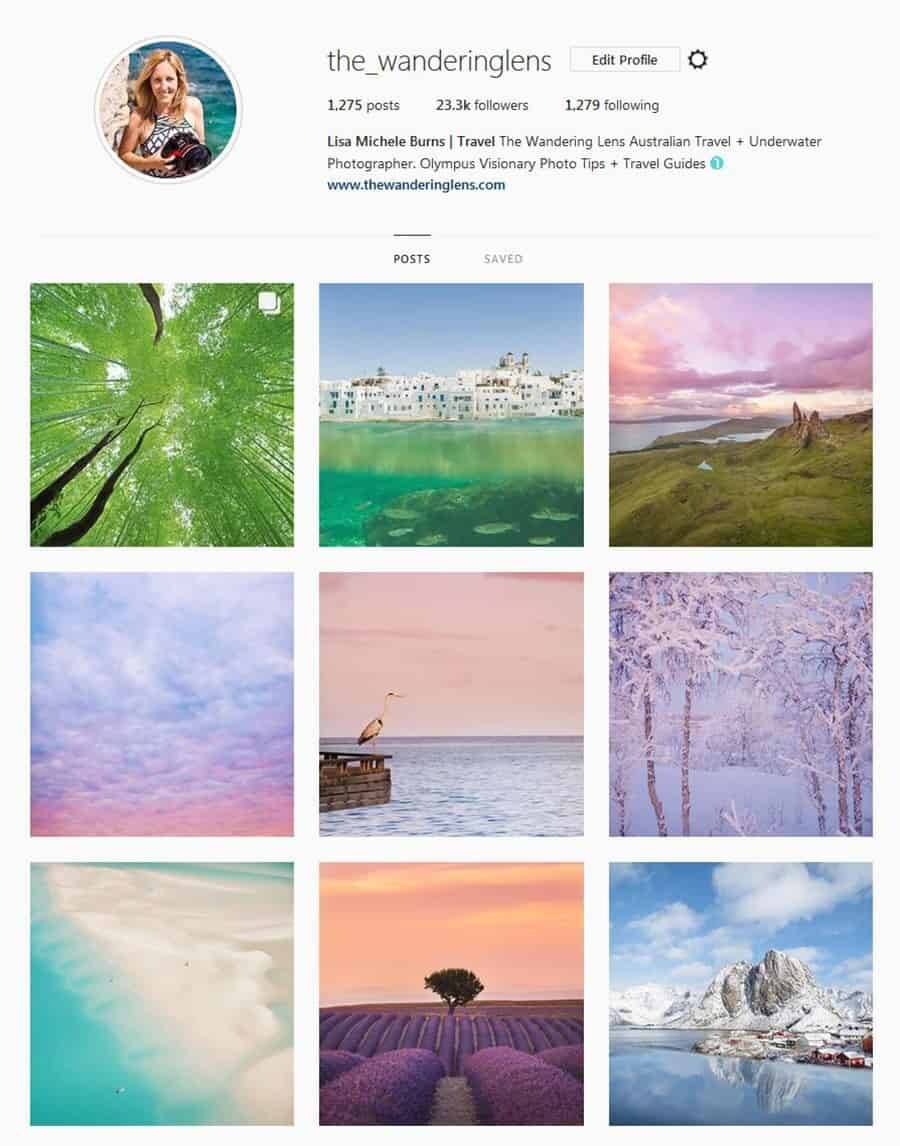 The Wandering Lens Instagram - Social media for photographers