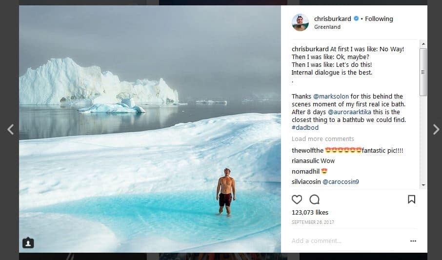 Chris Burkard Instagram Caption Example