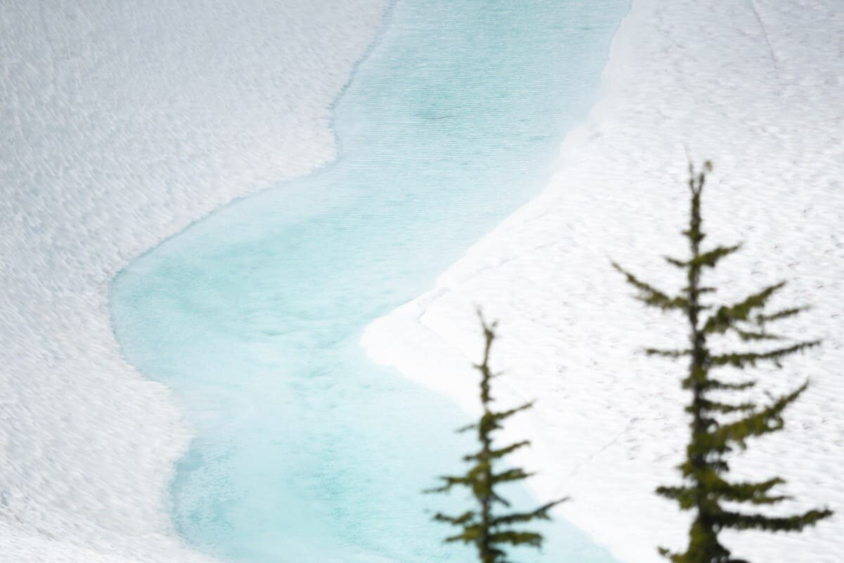 Kayaking in Canada on Glacial Lakes meltwater, British Columbia