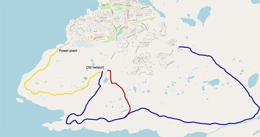 Map of Ilulissat, Greenland hiking trails