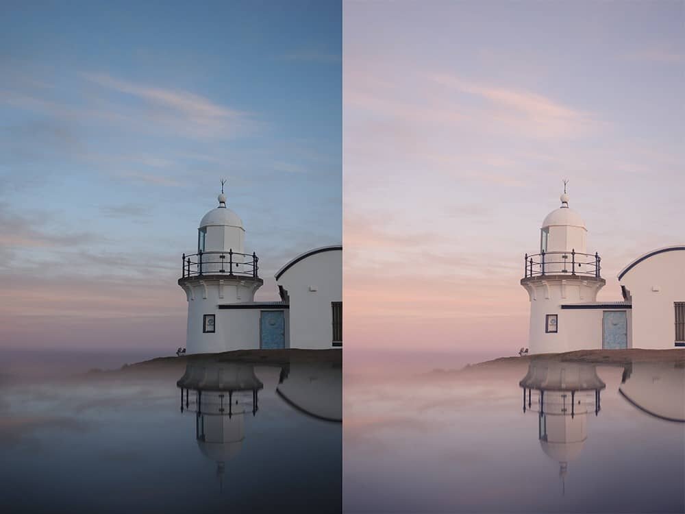 Pastel preset before and after